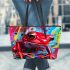Cute red frog graffiti style leaather tote bag