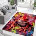 Cute red frog graffiti style area rugs carpet