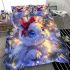 Cute white bunny with big blue eyes bedding set