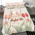 Cute white rabbit sitting on the swing bedding set