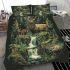 Deer and forest in the style of naturalistic bird portraits bedding set