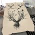 Deer head with birds bedding set