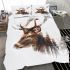 Deer head with forest and animals bedding set