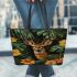 Deer in the jungle leather totee bag