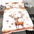 Deer with antlers made of autumn leaves stands bedding set