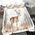 Deer with antlers stands in the forest bedding set