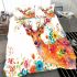 Deer with colorful flower horns bedding set