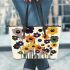 Design an illustration of flowers Leather Tote Bag, Totes, Crossbody, Purse: Bag Gift Idea for Girlfriend, Sitter, Birthday, Women ,Daughter, Mama, Ladies