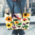 Design an illustration of flowers Leather Tote Bag, Totes, Crossbody, Purse: Bag Gift Idea for Girlfriend, Sitter, Birthday, Women ,Daughter, Mama, Ladies