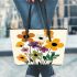 Design an illustration of flowers Leather Tote Bag, Totes, Crossbody, Purse: Bag Gift Idea for Girlfriend, Sitter, Birthday, Women ,Daughter, Mama, Ladies