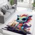 Dragon in dreamy island scene area rugs carpet