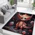 Dragon in red bubbles area rugs carpet
