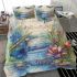 Dragonflies and bamboo flutes and musical notes bedding set