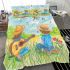 Dragonflies and guitar notes with children in spring bedding set