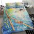 Dragonflies with bamboo flutes and stream in the summer bedding set