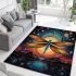 Dragonfly and celestial bodies a surreal night scene area rugs carpet