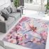 Dragonfly and cherry blossom serenity area rugs carpet