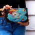 Dreamy Surrealism Woman on a Colorful Cloud Makeup Bag