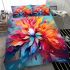 Dynamic colorful floral painting bedding set