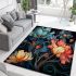 Dynamic floral bouquet in vase area rugs carpet