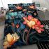 Dynamic floral bouquet in vase bedding set