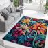 Dynamic floral garden painting area rugs carpet