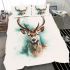 Elegant deer with large antlers bedding set