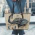 Elephant smile with dream catcher leather tote bag