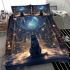 Enchanted cat in the celestial library bedding set