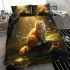 Enchanted forest feline bedding set