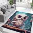 Enchanted owl and whimsical mushrooms area rugs carpet