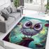 Enchanted owl in magical forest area rugs carpet