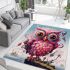 Enchanted pond with pink owl area rugs carpet