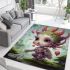 Enchanting fairy in forest area rugs carpet