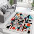 Energetic abstraction vibrant geometric composition area rugs carpet