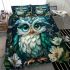 Fantasy cute baby owl with big blue eyes bedding set