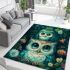 Fantasy cute baby owl with big blue eyes area rugs carpet