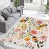 Featuring pastel flowers and bees area rugs carpet