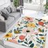 Featuring pastel flowers and bees area rugs carpet