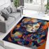 Feline fusion in abstract surroundings area rugs carpet