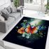 Floral harmony a butterfly's colorful perch area rugs carpet