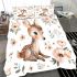 Floral style with a cute deer bedding set