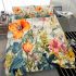 Floral symphony on sheet music bedding set
