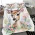 Floral to cute deer with big head and eyes bedding set