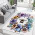 Flowers and bumblebee area rugs carpet