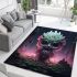 Fluffy creature in enchanted forest area rugs carpet