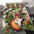 Frog and music notes and electric guitar with leaves bedding set