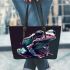Frog design colorful leaather tote bag