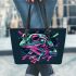 Frog design colorful leaather tote bag