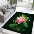 Frog jumping on a pink lotus flower area rugs carpet